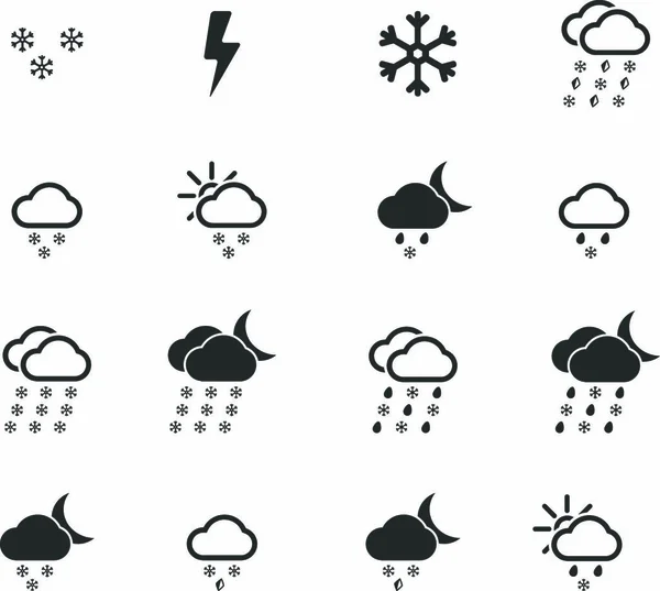 Clima Simplemente Iconos Para Web Interfaz Usuario — Archivo Imágenes Vectoriales