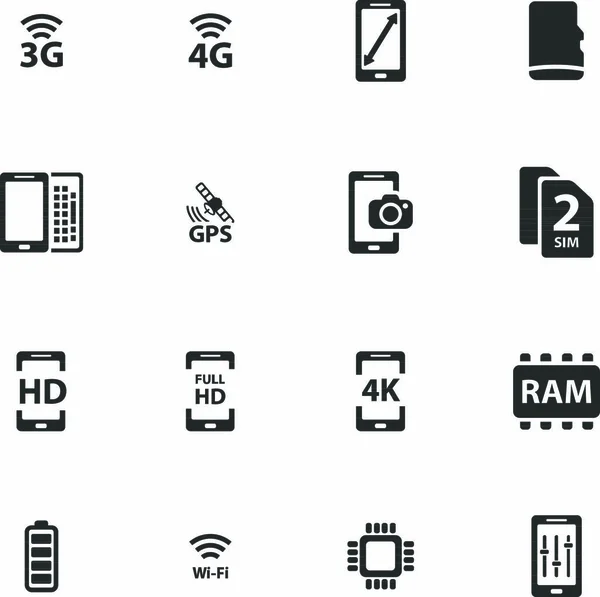 Smartphone Simplement Symbole Pour Les Icônes Web Interface Utilisateur — Image vectorielle