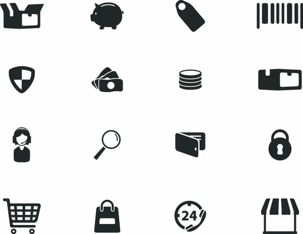 Commerce Semplicemente Simbolo Icone Web Interfaccia Utente — Vettoriale Stock