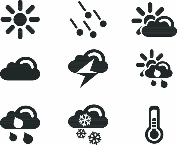 Простые Векторные Иконки Погоды Веб Пользовательского Интерфейса — стоковый вектор