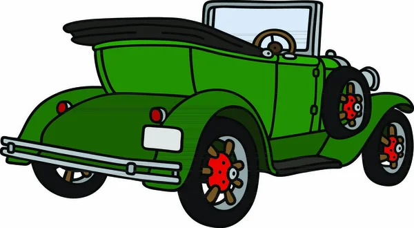 Dessin Main Roadster Vintage Vert Pas Vrai Type — Image vectorielle