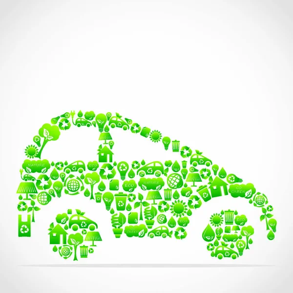 Екологічно Зелений Значок Автомобіля — стоковий вектор