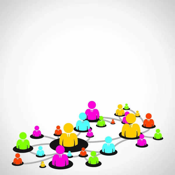 Social Ntework Colorful People Stock Vector — Image vectorielle