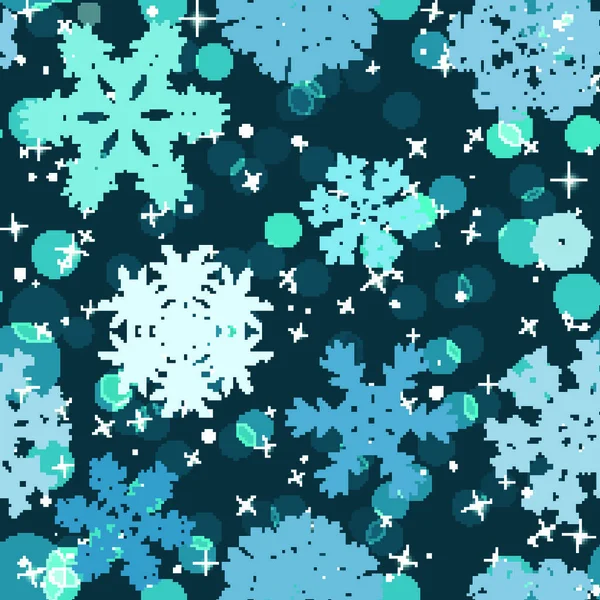 Сніжинки Зимова Безшовна Текстура Нескінченний Візерунок — стоковий вектор
