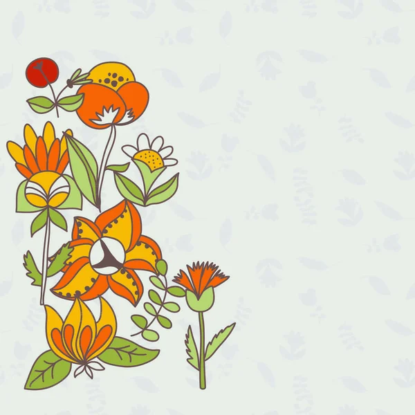 无缝隙的花纹 作为贺卡使用 全色无缝花卉背景 — 图库矢量图片