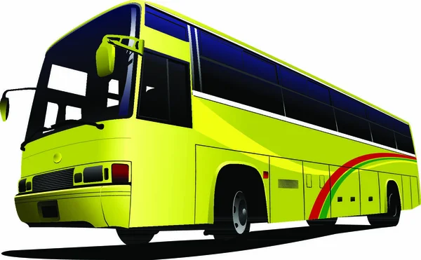 Gelber Stadtbus Reisebus Vektor Illustration Für Designer — Stockvektor