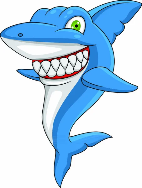 Ilustração Vetorial Tubarão Feliz —  Vetores de Stock