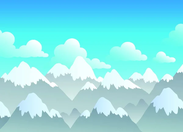 Montaña Tema Paisaje Ilustración Vectorial — Vector de stock
