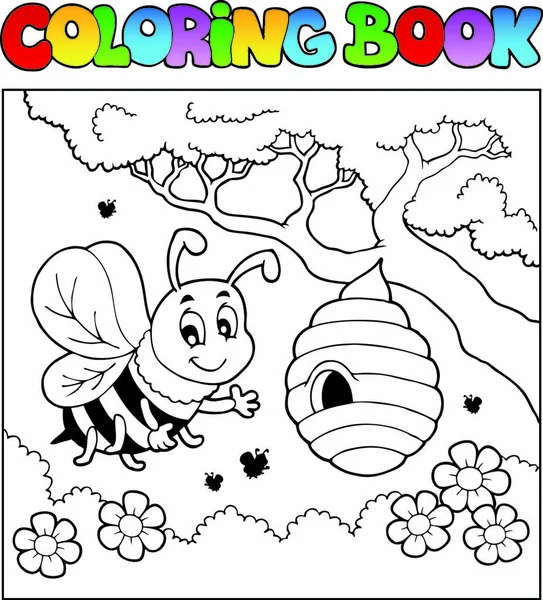 Coloring Book Bugs Theme Image Vector Illustration — Stock Vector