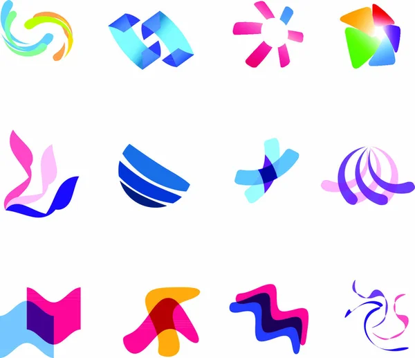 Different Colorful Vector Symbols Set — Stock Vector