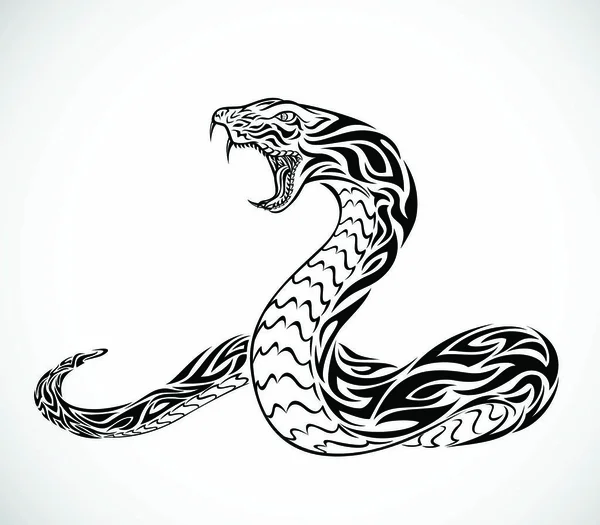 Estilo Tatuagem Tribal Cobra — Vetor de Stock