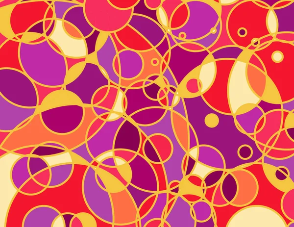 Les Cercles Croisent Sur Fond Abstrait Vitrail Multicolore — Image vectorielle