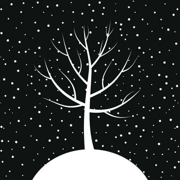 Белое Дерево Коричневом Фоне Векторная Иллюстрация — стоковый вектор