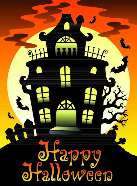 Happy Halloween Motyw Księżyca Ilustracja Wektor — Wektor stockowy