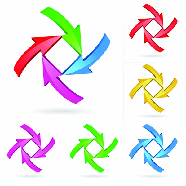 Flecha Color Diseño Incompleto Elementos Conjunto Vector Ilustración — Vector de stock