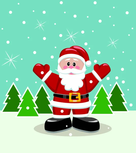 Vector Xmas Illustratie Van Santa — Stockvector