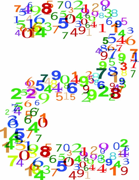 Number Two Made Colorful Numbers — Stock Vector