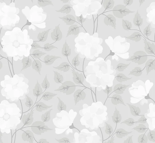 Абстрактний Безшовний Фон Сірої Квітки Світлих Тонах — стоковий вектор