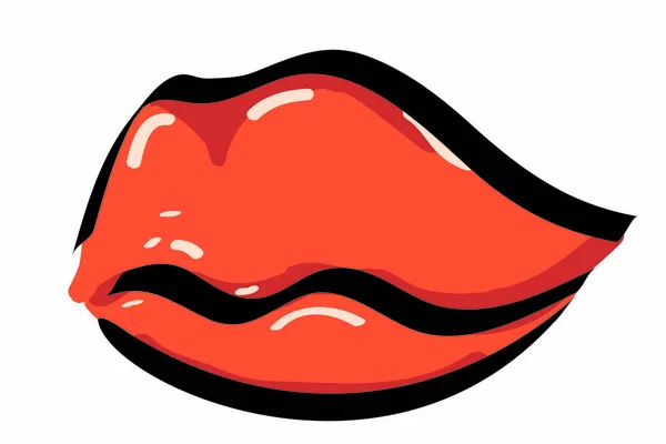 Lábios Separados Sexuais Pintados Batom Rosa Ilustração —  Vetores de Stock
