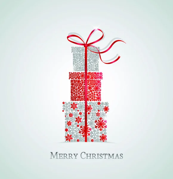 Élégant Fond Noël Avec Des Boîtes Cadeaux Faites Flocons Neige — Image vectorielle