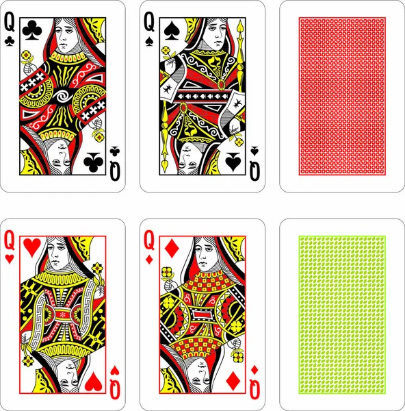 Fully Editable Vector Illustration Isolated Playing Cards — Stock Vector