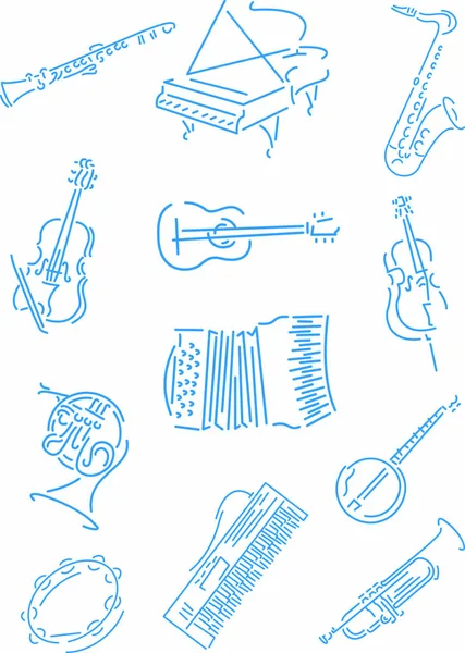 Ilustración Vectorial Abstracta Instrumentos Musicales — Vector de stock
