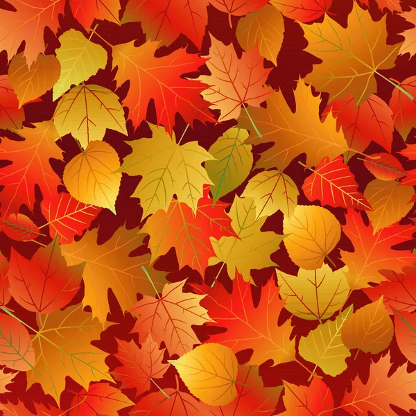 Бесшовный Осенний Узор Листьев — стоковый вектор