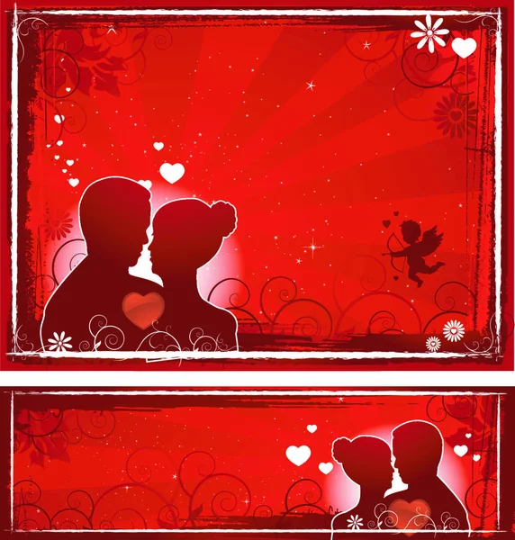 Día San Valentín Amor Rojo — Vector de stock