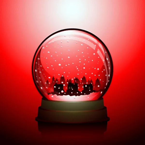 Christmas Snowglobe Flat Icon Vector Illustration — Stock Vector