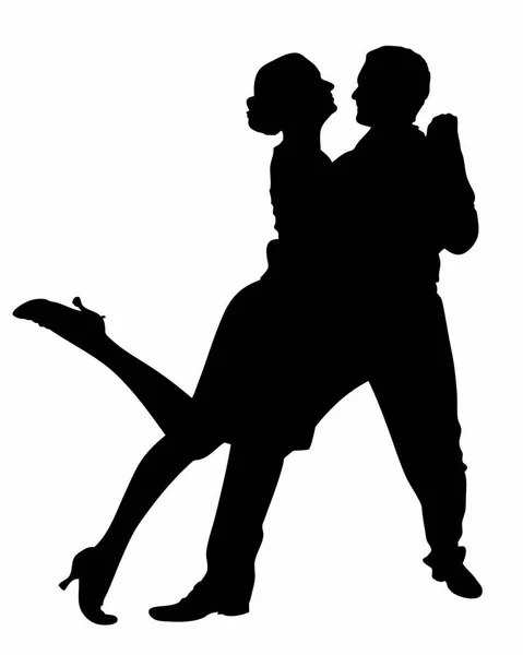 Dans Eden Bir Çiftin Vektör Çizimi — Stok Vektör