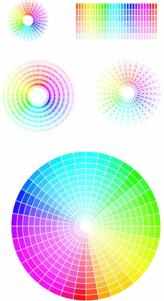 Color Wheel Vector Illustration Set Eps — Stock Vector