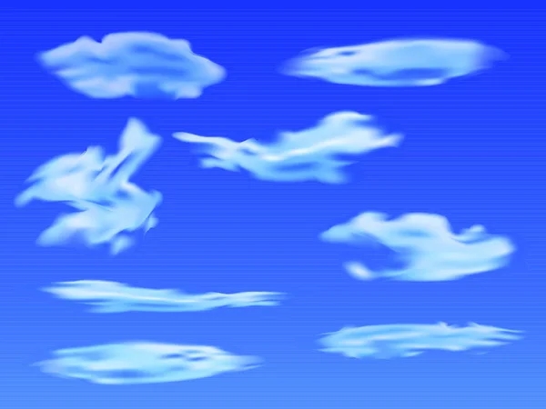 Verschiedene Vektorwolken Auf Blauem Hintergrund Eps10 Datei — Stockvektor