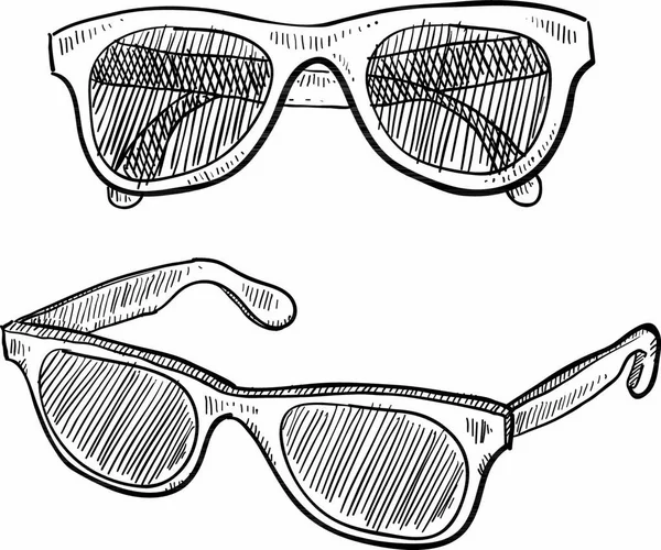 Gafas Sol Estilo Doodle Vector Ilustración — Vector de stock