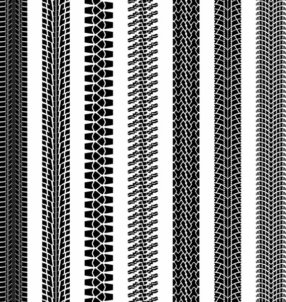 Vector Conjunto Huellas Detalladas Neumáticos — Archivo Imágenes Vectoriales