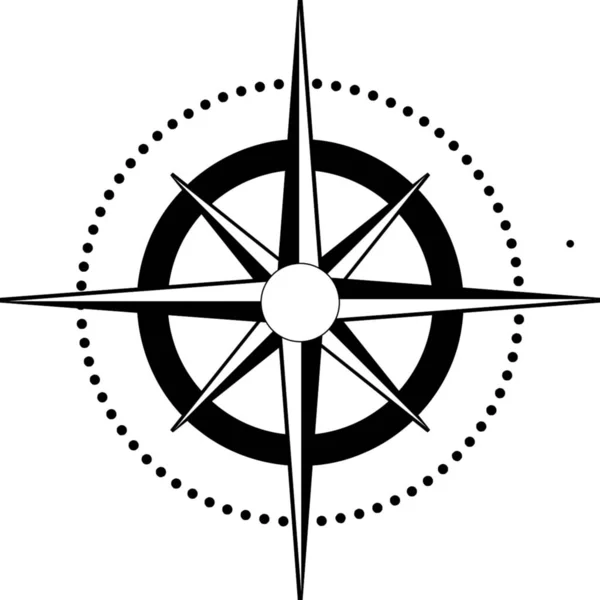 Vector Compass Ícone Plano Ilustração Vetorial —  Vetores de Stock
