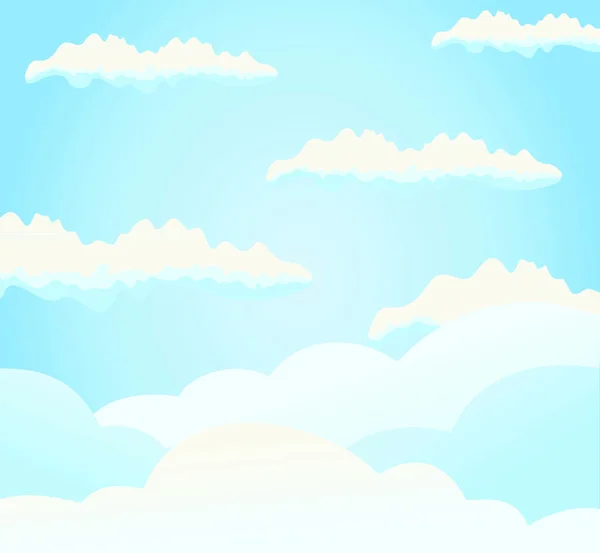 Cielo Azul Las Nubes Sobre Una Ilustración Vectorial — Vector de stock