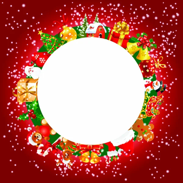 Set Navidad Icono Plano Vector Ilustración — Vector de stock