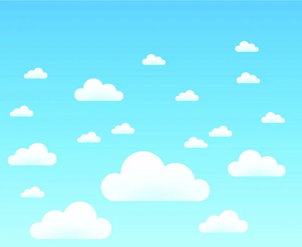 Ilustración Nubes Blancas Cielo Azul Sugiriendo Almacenamiento Nube — Vector de stock