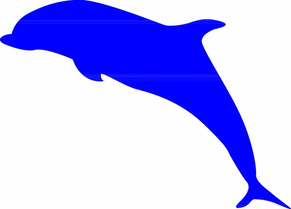 Silueta Delfín Icono Plano Ilustración Vectorial — Vector de stock