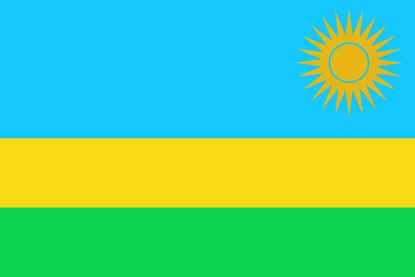 Ilustración Vectorial Bandera Ruanda — Vector de stock