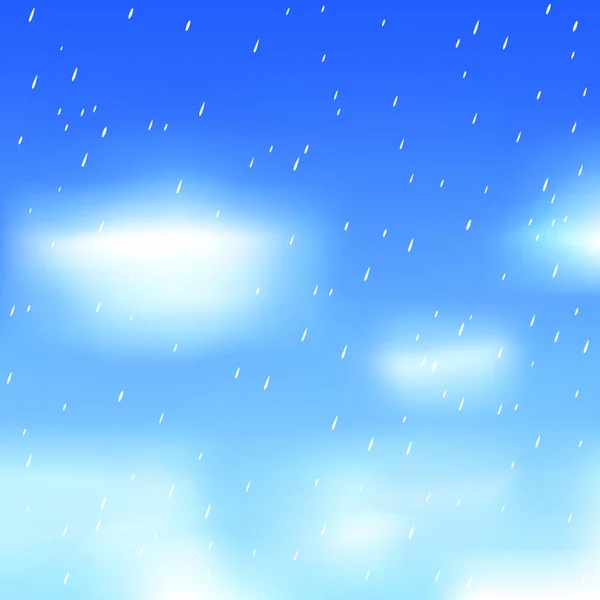 Llueve Contra Cielo Azul Una Ilustración Vectorial — Vector de stock
