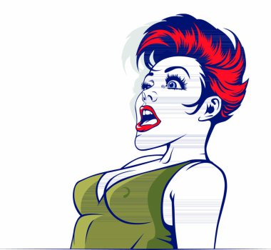 Surprise laugh young and beauty girl vector Surprise laugh young and beauty girl vector