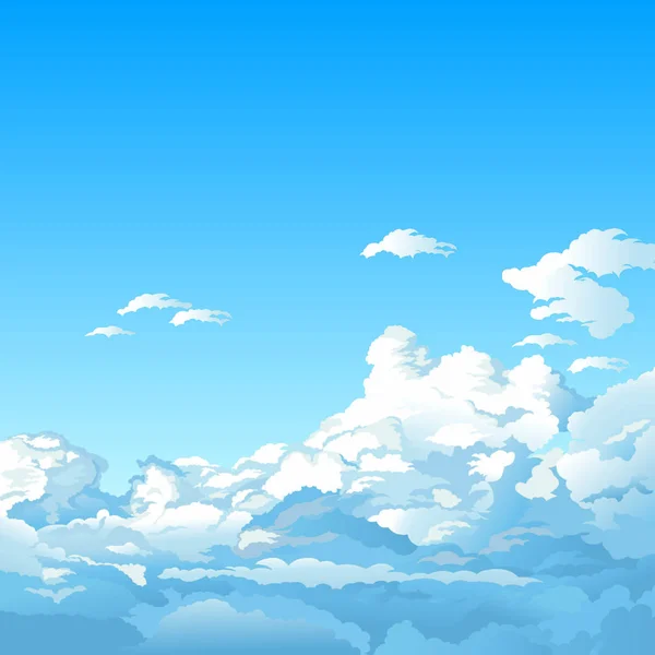 Cielo Con Nubes Ilustración Vectorial Editable — Vector de stock