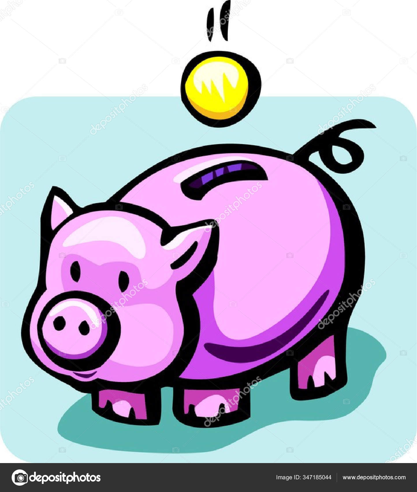 Cartoon Vector Illustration Piggy Bank Stock Vector Image by ©YAYImages 347185044