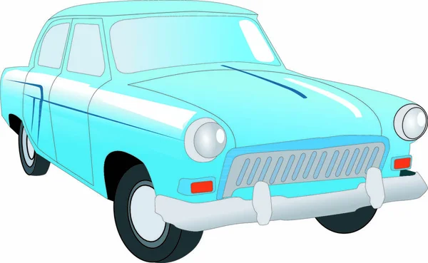 Une Auto Classique Colorée Sur Fond Blanc — Image vectorielle