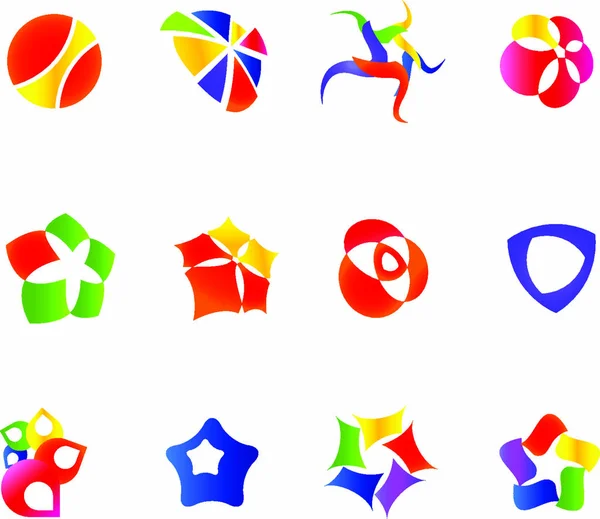 Diversi Simboli Vettoriali Colorati Set — Vettoriale Stock
