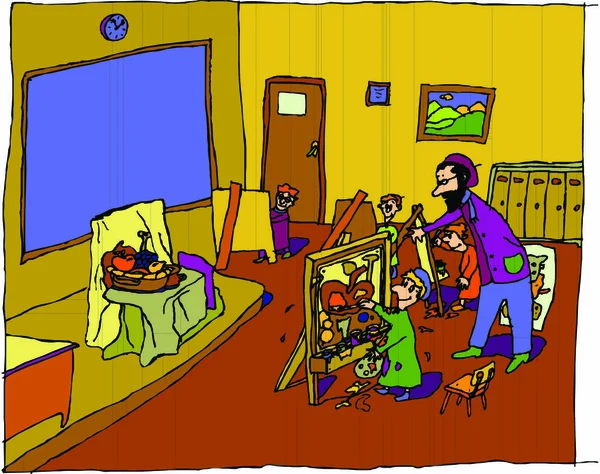 Cartoon Kinder Flache Ikone Vektorillustration — Stockvektor