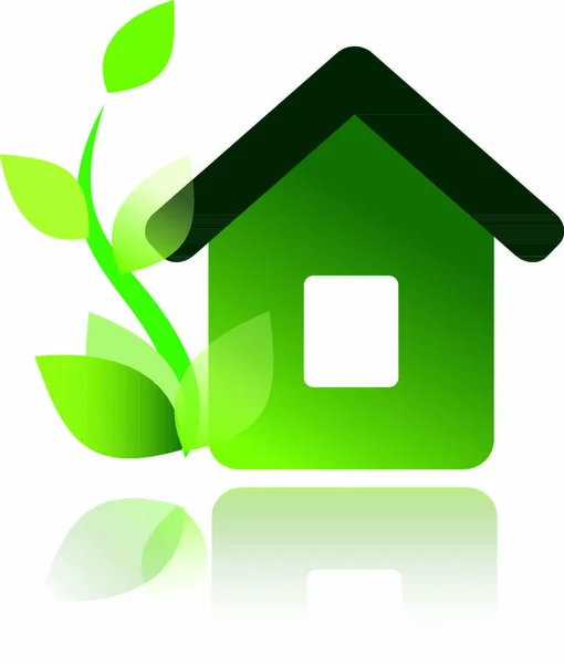 Icône Eco Home Illustration Vectorielle Isolée — Image vectorielle