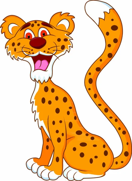 Vector Illustration Cheetah Cartoon — Stock Vector