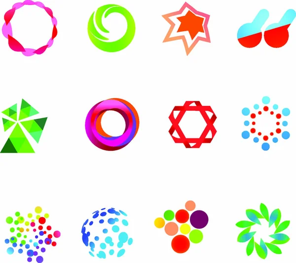 Símbolos Vectoriales Colores Diferentes Conjunto — Vector de stock